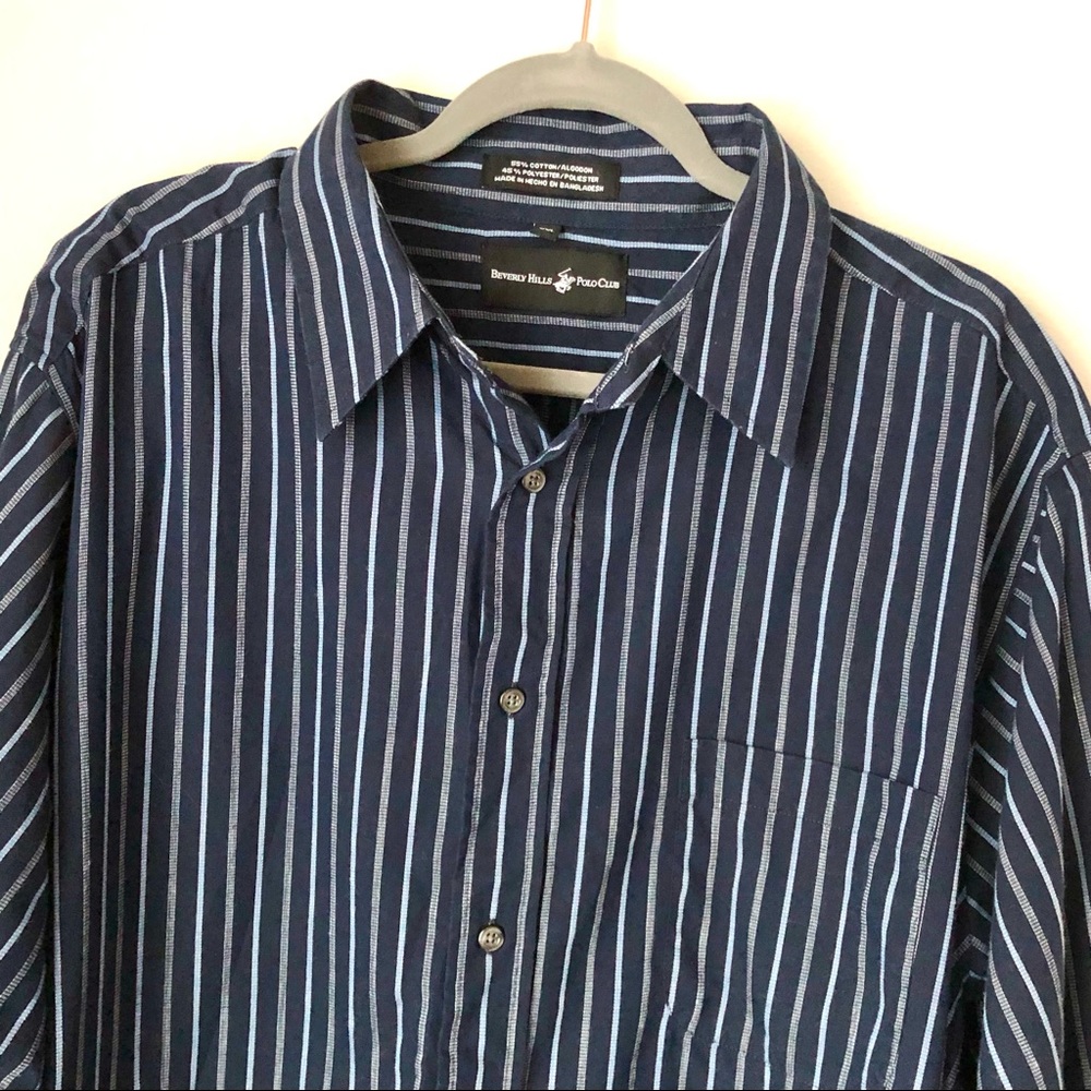 CLOSEOUT \Beverly Hills Polo Club\• Men’s Striped Dress Shirt - Picture 3 of 15